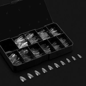 Apres nail extension stilletto natural medium and natural coffin medium